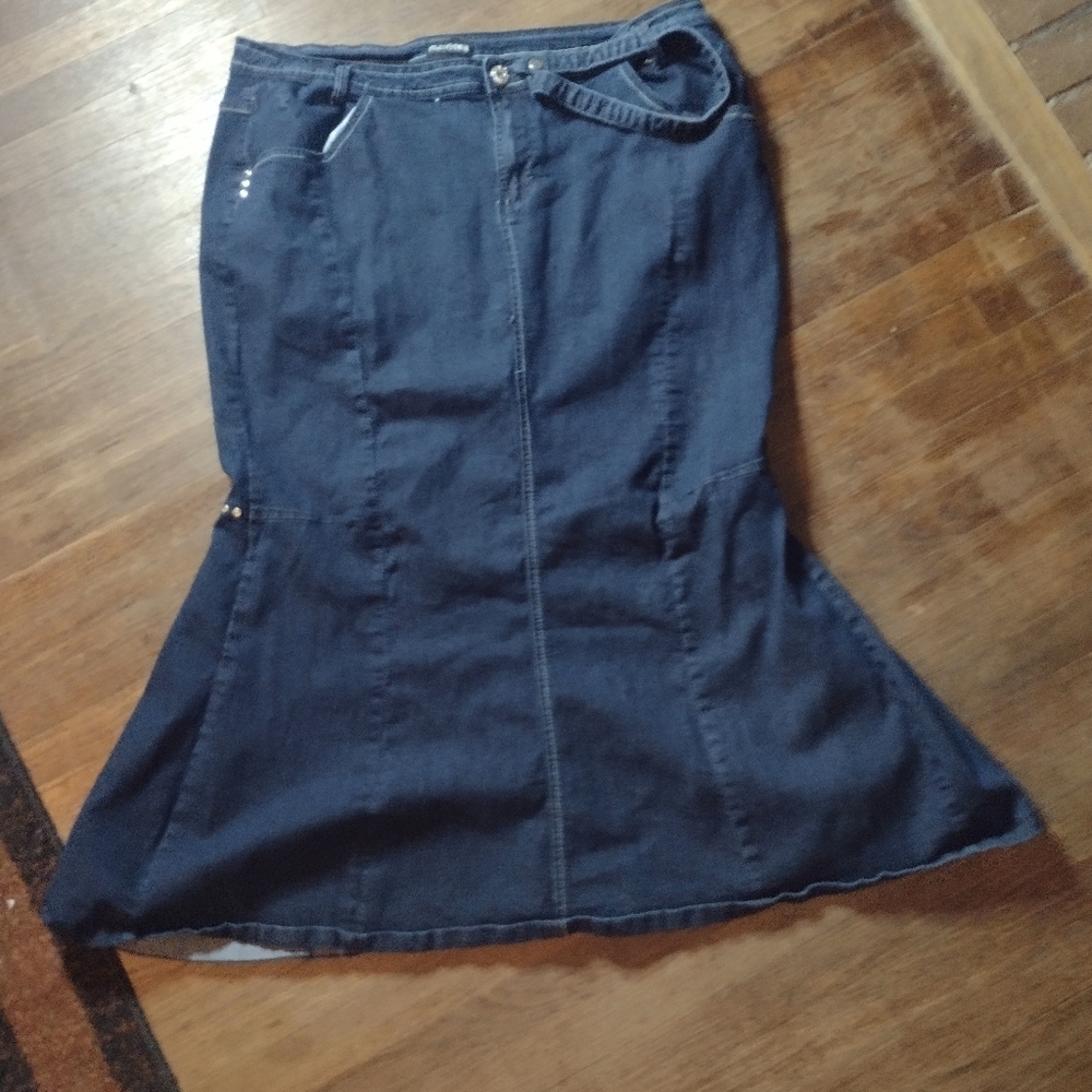 Blue Denim Ashley Stewart Mermaid Skirt 16 18